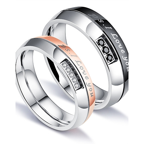 Couple Rings AAA Cubic Zirconia Matt black Rose Gold Cubic Zirconia Titanium Steel Elegant Simple Style Fashion / Women's / Men's / Wedding / Daily / Engagement
Couple Rings AAA Cubic Zirconia Matt black Rose Gold Cubic Zirconia Titanium Steel Elegant Simple Style Fashion / Women's / Men's / Wedding / Daily / Engagement