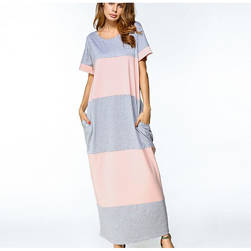 Women's Jalabiya Maxi long Dress Blushing Pink Short Sleeve Striped Fall Round Neck Going out M XXL / Cotton / Cotton
Women's Jalabiya Maxi long Dress Blushing Pink Short Sleeve Striped Fall Round Neck Going out M XXL / Cotton / Cotton