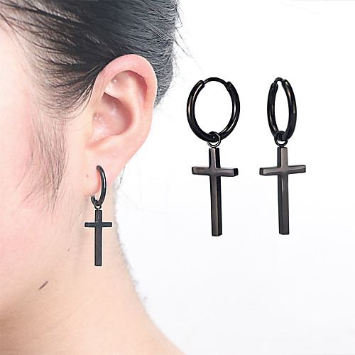 Women's Hoop Earrings Hanging Cross Earrings Cross Circle Cross Personalized Punk Simple Style Rock Hip Hop Titanium Steel Earrings Jewelry Silver / Gold / Black For Street Casual Club 1pc
Women's Hoop Earrings Hanging Cross Earrings Cross Circle Cross Personalized Punk Simple Style Rock Hip Hop Titanium Steel Earrings Jewelry Silver / Gold / Black For Street Casual Club 1pc
