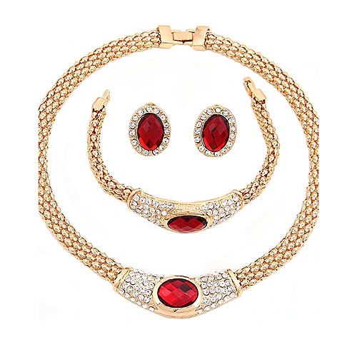 Women's Necklace Classic Fashion Gold Plated Earrings Jewelry Red For Wedding Party Birthday Engagement Gift
Women's Necklace Classic Fashion Gold Plated Earrings Jewelry Red For Wedding Party Birthday Engagement Gift