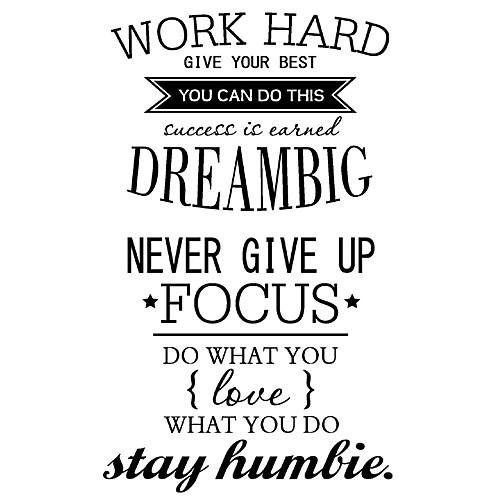 Fashion / Words & Quotes Wall Stickers Words & Quotes Wall Stickers Decorative Wall Stickers, Plastic Home Decoration Wall Decal Wall Decoration 1 set
Fashion / Words & Quotes Wall Stickers Words & Quotes Wall Stickers Decorative Wall Stickers, Plastic Home Decoration Wall Decal Wall Decoration 1 set