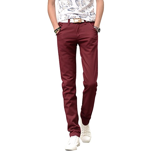 Men's Basic Plus Size Slim Daily Weekend Straight Chinos Pants Solid Colored Full Length Black Blue Wine / Summer / Fall
Men's Basic Plus Size Slim Daily Weekend Straight Chinos Pants Solid Colored Full Length Black Blue Wine / Summer / Fall