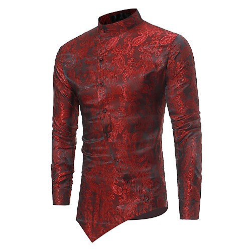 Men's Shirt Solid Colored Jacquard Long Sleeve Daily Slim Tops Luxury Standing Collar Wine White Black
Men's Shirt Solid Colored Jacquard Long Sleeve Daily Slim Tops Luxury Standing Collar Wine White Black