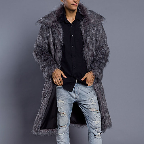 Men's Fur Coat Daily Fall Winter Long Coat Shirt Collar Regular Fit Jacket Long Sleeve Solid Colored Silver White / Faux Fur / Plus Size
Men's Fur Coat Daily Fall Winter Long Coat Shirt Collar Regular Fit Jacket Long Sleeve Solid Colored Silver White / Faux Fur / Plus Size