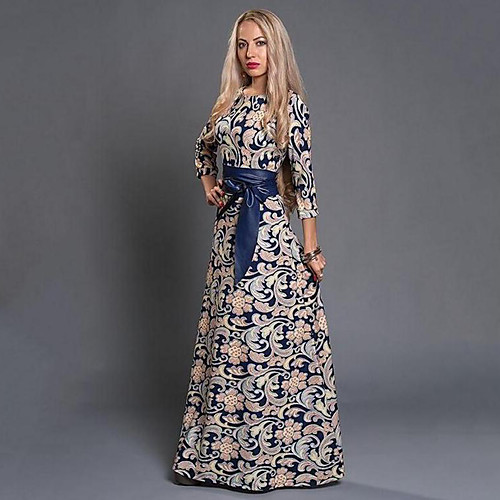 Women's Sheath Dress Maxi long Dress Blue 3/4 Length Sleeve Floral Print Fall Winter Round Neck Boho Party Holiday Going out S M L XL / Club
Women's Sheath Dress Maxi long Dress Blue 3/4 Length Sleeve Floral Print Fall Winter Round Neck Boho Party Holiday Going out S M L XL / Club