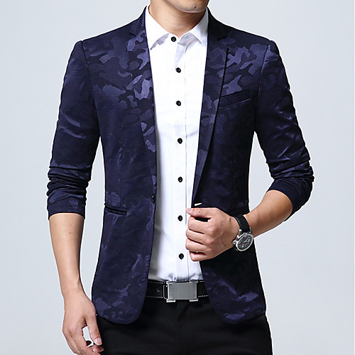 Men's Blazer Party Work Camo / Camouflage Regular Fit Polyester Men's Suit Blue / Black - Shirt Collar / Fall / Spring / Long Sleeve / Plus Size
Men's Blazer Party Work Camo / Camouflage Regular Fit Polyester Men's Suit Blue / Black - Shirt Collar / Fall / Spring / Long Sleeve / Plus Size