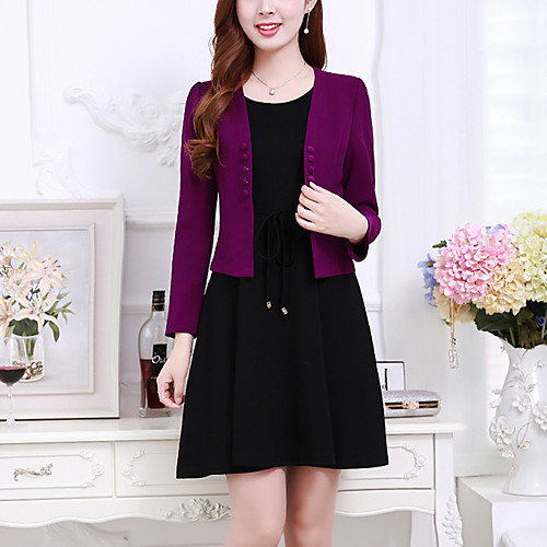 Women's Sheath Dress Short Mini Dress Purple Green Red Long Sleeve Solid Colored Fall Winter Round Neck Streetwear Sophisticated Going out Work M L XL XXL 3XL / Plus Size / Plus Size
Women's Sheath Dress Short Mini Dress Purple Green Red Long Sleeve Solid Colored Fall Winter Round Neck Streetwear Sophisticated Going out Work M L XL XXL 3XL / Plus Size / Plus Size