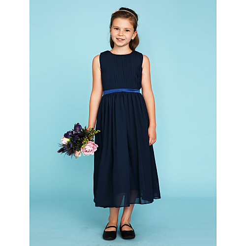 Princess Tea Length Junior Bridesmaid Dress Party Chiffon Crew Neck with Sash / Ribbon / Wedding Party
Princess Tea Length Junior Bridesmaid Dress Party Chiffon Crew Neck with Sash / Ribbon / Wedding Party