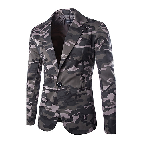 Men's Blazer Daily Fall Winter Regular Coat Slim Jacket Long Sleeve Camo / Camouflage Gray Green
Men's Blazer Daily Fall Winter Regular Coat Slim Jacket Long Sleeve Camo / Camouflage Gray Green