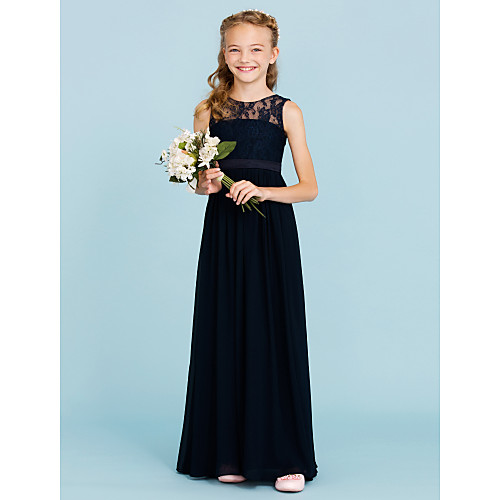 Princess Floor Length Junior Bridesmaid Dress Party Chiffon Crew Neck with Sash / Ribbon / Wedding Party / Open Back / See Through
Princess Floor Length Junior Bridesmaid Dress Party Chiffon Crew Neck with Sash / Ribbon / Wedding Party / Open Back / See Through