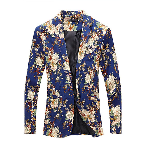 Men's Blazer Daily Work Sophisticated Cotton Men's Suit Blue / White / Black - Notch lapel collar / Fall / Spring / Long Sleeve / Print
Men's Blazer Daily Work Sophisticated Cotton Men's Suit Blue / White / Black - Notch lapel collar / Fall / Spring / Long Sleeve / Print