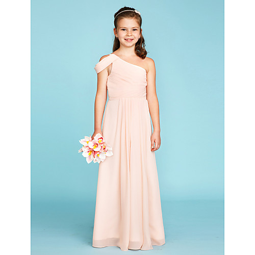 Princess Floor Length Junior Bridesmaid Dress Party Chiffon One Shoulder with Sash / Ribbon / Wedding Party / Open Back
Princess Floor Length Junior Bridesmaid Dress Party Chiffon One Shoulder with Sash / Ribbon / Wedding Party / Open Back