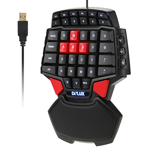 DELUX T9U USB Wired Gaming Keyboard Single Hand Mini Size Gaming 41 pcs Keys
DELUX T9U USB Wired Gaming Keyboard Single Hand Mini Size Gaming 41 pcs Keys