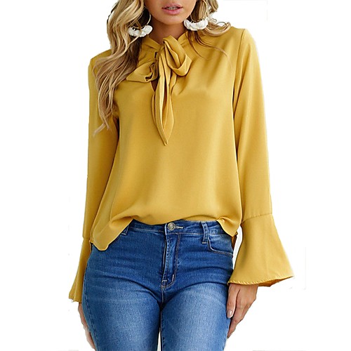 Women's Blouse Solid Colored Long Sleeve Party Tops Black Yellow Blushing Pink
Women's Blouse Solid Colored Long Sleeve Party Tops Black Yellow Blushing Pink