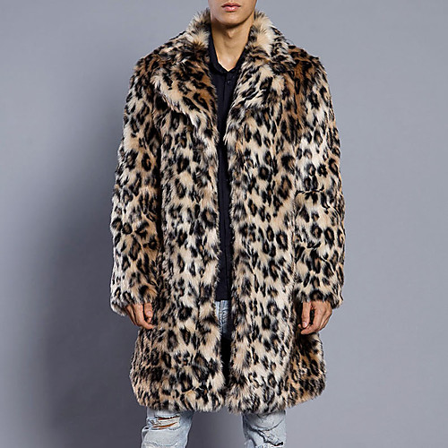 Men's Fur Coat Daily Winter Long Coat Notch lapel collar Oversized Streetwear Jacket Long Sleeve Leopard Brown / Faux Fur / Plus Size
Men's Fur Coat Daily Winter Long Coat Notch lapel collar Oversized Streetwear Jacket Long Sleeve Leopard Brown / Faux Fur / Plus Size
