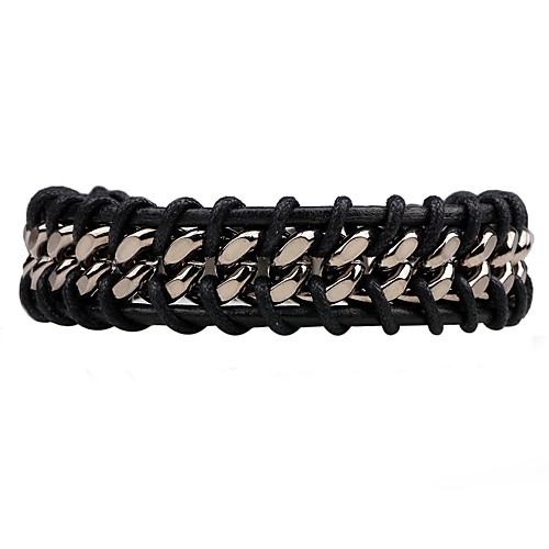 Men's Women's Chain Bracelet Leather Bracelet woven Simple Style Fashion Leather Bracelet Jewelry Black / Brown For Daily Casual
Men's Women's Chain Bracelet Leather Bracelet woven Simple Style Fashion Leather Bracelet Jewelry Black / Brown For Daily Casual