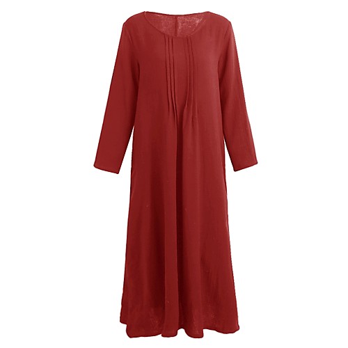 Women's Tunic Maxi long Dress Black Purple Red Long Sleeve Solid Colored U Neck Loose S M L XL XXL 3XL 4XL 5XL / Plus Size / Plus Size
Women's Tunic Maxi long Dress Black Purple Red Long Sleeve Solid Colored U Neck Loose S M L XL XXL 3XL 4XL 5XL / Plus Size / Plus Size