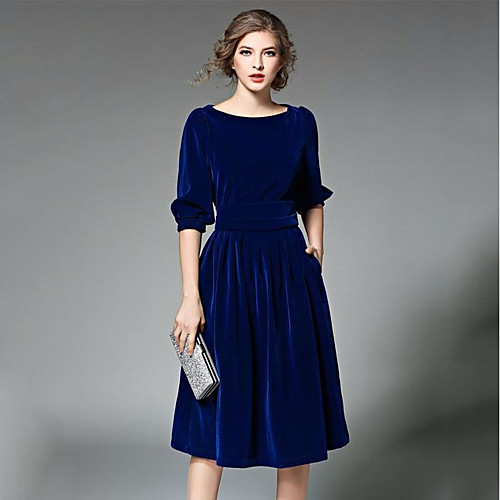 Women's Lace Knee Length Dress Blue Wine Long Sleeve Blue Solid Colored Lace Winter Round Neck Club Butterfly Sleeves Velvet S M L XL
Women's Lace Knee Length Dress Blue Wine Long Sleeve Blue Solid Colored Lace Winter Round Neck Club Butterfly Sleeves Velvet S M L XL