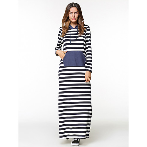 Women's Loose Maxi long Dress Blue Long Sleeve Striped Solid Colored Hooded Going out M L XL XXL
Women's Loose Maxi long Dress Blue Long Sleeve Striped Solid Colored Hooded Going out M L XL XXL