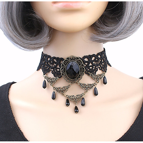 Women's Cubic Zirconia Choker Necklace faceter Ladies Personalized Classic Gothic Zircon Lace Black Necklace Jewelry For Party Stage Cosplay Costumes
Women's Cubic Zirconia Choker Necklace faceter Ladies Personalized Classic Gothic Zircon Lace Black Necklace Jewelry For Party Stage Cosplay Costumes