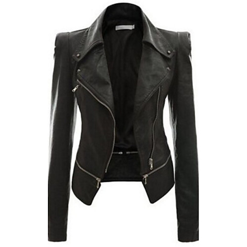 Women's Daily Street chic Spring / Fall Plus Size Regular Leather Jacket, Solid Colored Shirt Collar PU Army Green / Khaki / Brown
Women's Daily Street chic Spring / Fall Plus Size Regular Leather Jacket, Solid Colored Shirt Collar PU Army Green / Khaki / Brown