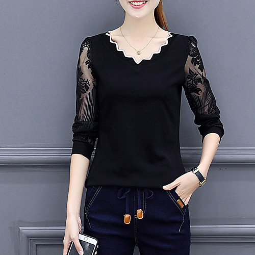 Women's T shirt Solid Colored Long Sleeve Daily Tops Streetwear Black Wine Brown
Women's T shirt Solid Colored Long Sleeve Daily Tops Streetwear Black Wine Brown