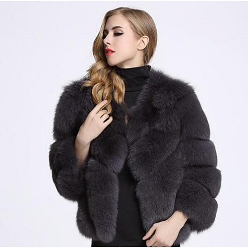 Women's Fur Coat Daily Fall Winter Short Coat Jacket Long Sleeve Solid Colored Purple Wine
Women's Fur Coat Daily Fall Winter Short Coat Jacket Long Sleeve Solid Colored Purple Wine