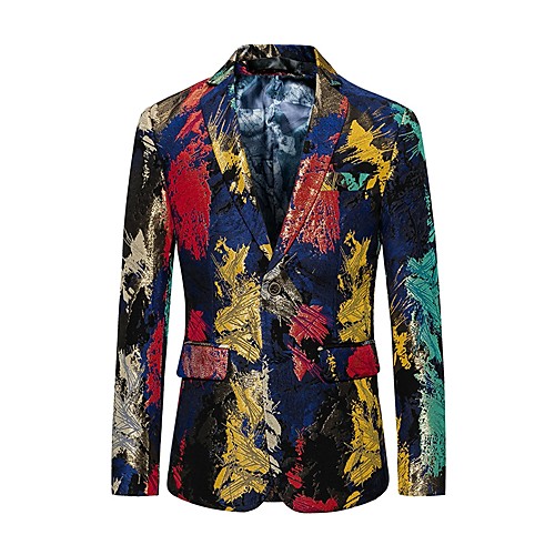 Men's Blazer Party Going out Club Active Color Block / Camo / Camouflage Polyester Men's Suit Rainbow - Notch lapel collar / Fall / Winter / Long Sleeve
Men's Blazer Party Going out Club Active Color Block / Camo / Camouflage Polyester Men's Suit Rainbow - Notch lapel collar / Fall / Winter / Long Sleeve