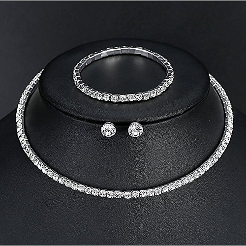 Women's Basic Elegant Rhinestone Earrings Jewelry Silver For Wedding Daily / Necklace
Women's Basic Elegant Rhinestone Earrings Jewelry Silver For Wedding Daily / Necklace