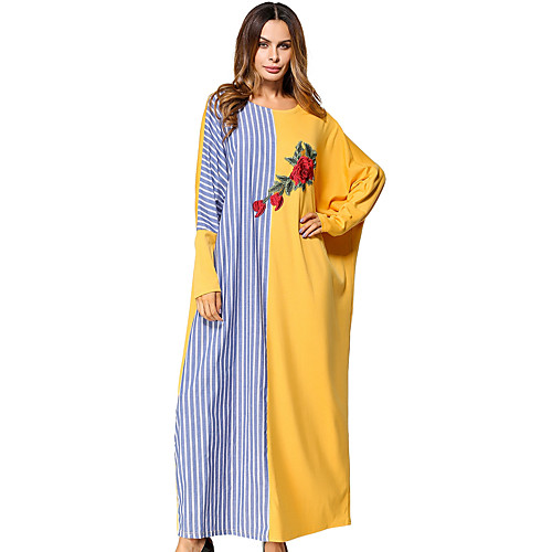 Women's Jalabiya Knee Length Dress Yellow Long Sleeve Embroidered Summer Round Neck Streetwear Going out Batwing Sleeve One-Size
Women's Jalabiya Knee Length Dress Yellow Long Sleeve Embroidered Summer Round Neck Streetwear Going out Batwing Sleeve One-Size