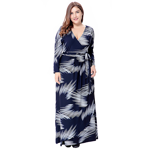 Women's Plus Size Loose Maxi long Dress - 3/4 Length Sleeve Geometric Cut Out Print Fall Winter V Neck Sophisticated Boho Party Daily Going out Navy Blue XL XXL XXXL XXXXL XXXXXL XXXXXXL
Women's Plus Size Loose Maxi long Dress - 3/4 Length Sleeve Geometric Cut Out Print Fall Winter V Neck Sophisticated Boho Party Daily Going out Navy Blue XL XXL XXXL XXXXL XXXXXL XXXXXXL