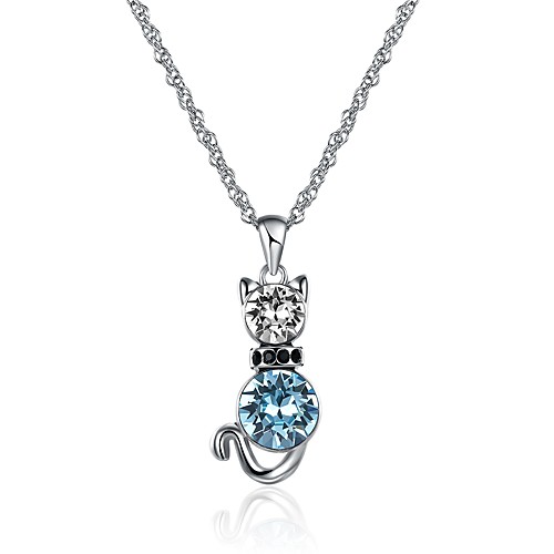 Women's Crystal Cubic Zirconia Pendant Necklace Chain Necklace Geometrical Cat Ladies Fashion Sweet Alloy Light Blue Necklace Jewelry For Party Evening Party
Women's Crystal Cubic Zirconia Pendant Necklace Chain Necklace Geometrical Cat Ladies Fashion Sweet Alloy Light Blue Necklace Jewelry For Party Evening Party