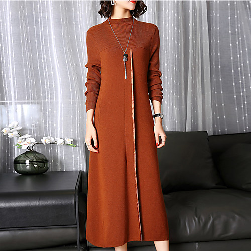 Women's Sheath Dress Midi Dress Black Brown Long Sleeve Solid Colored Round Neck Streetwear Boho Work M L XL XXL 3XL / Plus Size / Plus Size
Women's Sheath Dress Midi Dress Black Brown Long Sleeve Solid Colored Round Neck Streetwear Boho Work M L XL XXL 3XL / Plus Size / Plus Size
