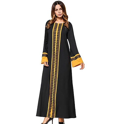 Women's Swing Dress Maxi long Dress Black Long Sleeve Solid Colored Color Block Round Neck M L XL XXL / Cotton / Cotton
Women's Swing Dress Maxi long Dress Black Long Sleeve Solid Colored Color Block Round Neck M L XL XXL / Cotton / Cotton