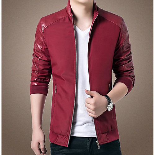 Men's Faux Leather Jacket Sports Fall Winter Regular Coat Slim Leisure Korean Jacket Solid Colored Black Red
Men's Faux Leather Jacket Sports Fall Winter Regular Coat Slim Leisure Korean Jacket Solid Colored Black Red