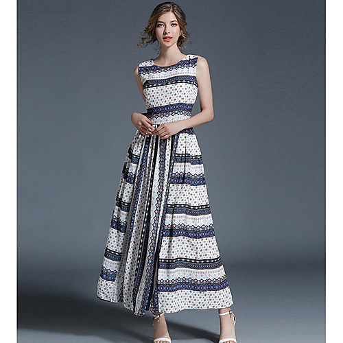 Women's Loose Maxi long Dress Blue Sleeveless Striped Summer Round Neck Streetwear Holiday S M L XL
Women's Loose Maxi long Dress Blue Sleeveless Striped Summer Round Neck Streetwear Holiday S M L XL