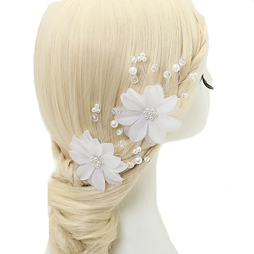 Chiffon / Crystal / Imitation Pearl Hair Pin with 2 Piece Wedding / Special Occasion Headpiece
Chiffon / Crystal / Imitation Pearl Hair Pin with 2 Piece Wedding / Special Occasion Headpiece