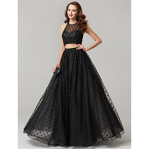 A-Line Two Piece Beaded & Sequin Holiday Cocktail Party Prom Dress Jewel Neck Sleeveless Floor Length Tulle with Lace Sequin 2021
A-Line Two Piece Beaded & Sequin Holiday Cocktail Party Prom Dress Jewel Neck Sleeveless Floor Length Tulle with Lace Sequin 2021