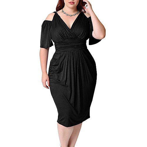 Women's Sheath Dress Midi Dress Blue White Black Red Short Sleeve Black Solid Colored Spring Summer V Neck Streetwear Going out Slim Cut Out L XL XXL 3XL 4XL 5XL / Plus Size / Plus Size
Women's Sheath Dress Midi Dress Blue White Black Red Short Sleeve Black Solid Colored Spring Summer V Neck Streetwear Going out Slim Cut Out L XL XXL 3XL 4XL 5XL / Plus Size / Plus Size
