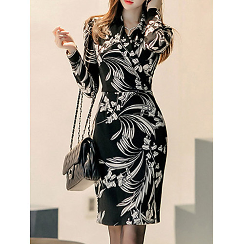Women's Sheath Dress Short Mini Dress Black Long Sleeve Print Fall Spring V Neck Work Club S M L XL
Women's Sheath Dress Short Mini Dress Black Long Sleeve Print Fall Spring V Neck Work Club S M L XL