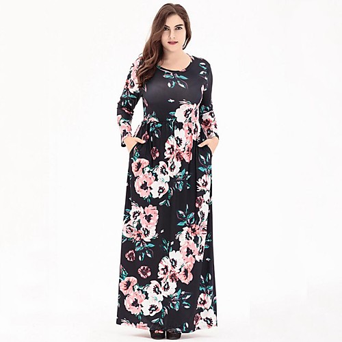 Women's Swing Dress Maxi long Dress White Black Navy Blue Long Sleeve Floral Print Summer Round Neck Boho Floral XL XXL 3XL 4XL 5XL 6XL / Plus Size / High Waist / Plus Size
Women's Swing Dress Maxi long Dress White Black Navy Blue Long Sleeve Floral Print Summer Round Neck Boho Floral XL XXL 3XL 4XL 5XL 6XL / Plus Size / High Waist / Plus Size