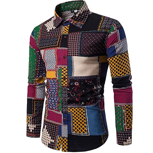 Men's Shirt Floral Plaid Paisley Tribal Long Sleeve Going out Slim Tops Vintage Boho Spread Collar Red Blushing Pink Navy Blue / Fall / Spring
Men's Shirt Floral Plaid Paisley Tribal Long Sleeve Going out Slim Tops Vintage Boho Spread Collar Red Blushing Pink Navy Blue / Fall / Spring