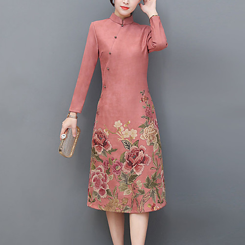 Women's Sheath Dress Midi Dress Blushing Pink Wine Long Sleeve Dusty Rose Split Print Fall Winter Stand Collar Streetwear Going out S M L XL XXL
Women's Sheath Dress Midi Dress Blushing Pink Wine Long Sleeve Dusty Rose Split Print Fall Winter Stand Collar Streetwear Going out S M L XL XXL