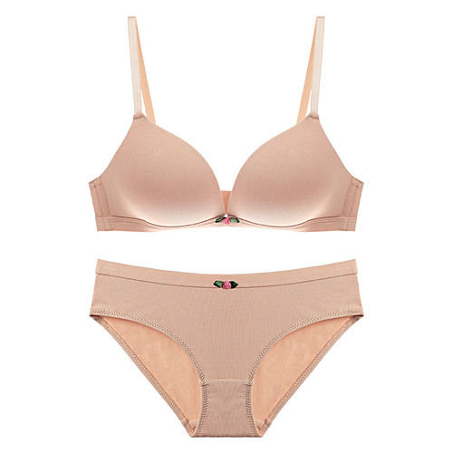 Women's Push-up Wireless 3/4 Cup Bras & Panties Sets Solid Colored Jacquard Cotton Daily Going out White Black Khaki
Women's Push-up Wireless 3/4 Cup Bras & Panties Sets Solid Colored Jacquard Cotton Daily Going out White Black Khaki