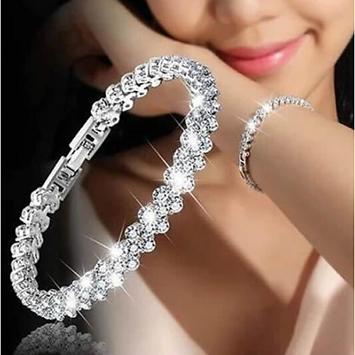 Women's Cubic Zirconia tiny diamond Chain Bracelet Tennis Bracelet Tennis Chain Dainty Ladies Fashion Korean Bridal Alloy Bracelet Jewelry Silver For Wedding Gift Masquerade Engagement Party Prom Date
Women's Cubic Zirconia tiny diamond Chain Bracelet Tennis Bracelet Tennis Chain Dainty Ladies Fashion Korean Bridal Alloy Bracelet Jewelry Silver For Wedding Gift Masquerade Engagement Party Prom Date