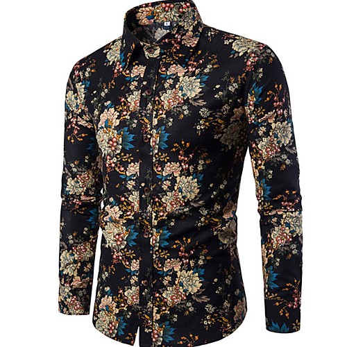 Men's Shirt Floral Print Long Sleeve Going out Slim Tops Boho Spread Collar Black / Club
Men's Shirt Floral Print Long Sleeve Going out Slim Tops Boho Spread Collar Black / Club