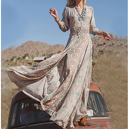Women's Swing Dress Maxi long Dress Khaki Long Sleeve Tribal Print Fall Spring V Neck Hot Boho Holiday vacation dresses S M L XL XXL 3XL 4XL
Women's Swing Dress Maxi long Dress Khaki Long Sleeve Tribal Print Fall Spring V Neck Hot Boho Holiday vacation dresses S M L XL XXL 3XL 4XL