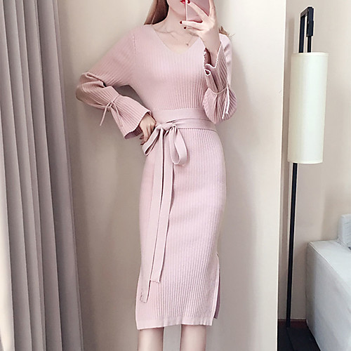 Women's Sheath Dress Midi Dress Blushing Pink Brown Beige Long Sleeve Dusty Rose Solid Colored Split Fall Spring V Neck Streetwear Going out S M L XL
Women's Sheath Dress Midi Dress Blushing Pink Brown Beige Long Sleeve Dusty Rose Solid Colored Split Fall Spring V Neck Streetwear Going out S M L XL