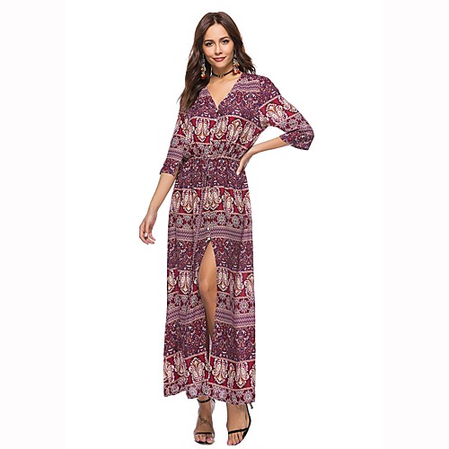 Women's Sheath Dress Maxi long Dress Blue Purple Red 3/4 Length Sleeve Print Split Summer V Neck Boho Beach Boho Bohemia Beach M L XL XXL 3XL / Cotton / High Waist / Cotton
Women's Sheath Dress Maxi long Dress Blue Purple Red 3/4 Length Sleeve Print Split Summer V Neck Boho Beach Boho Bohemia Beach M L XL XXL 3XL / Cotton / High Waist / Cotton