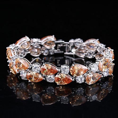 Women's Synthetic Diamond Bracelet Rhinestone Bracelet Jewelry White / Purple / Orange For Wedding Party / Silver Plated
Women's Synthetic Diamond Bracelet Rhinestone Bracelet Jewelry White / Purple / Orange For Wedding Party / Silver Plated
